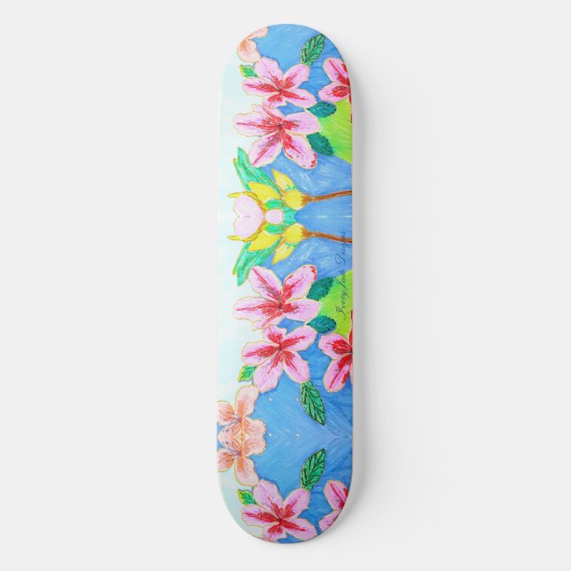  Tropical Azalea Skateboard Ariella & Lily Designs (Front)