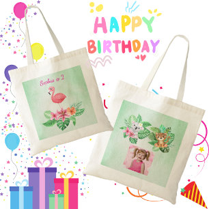Tropical Baby Animals Tote Bag Kids Birthday Favou