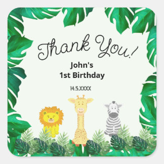Tropical Baby Birthday Sticker