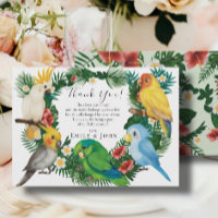 Tropical baby Parrots Wild Baby Shower Photo Thank