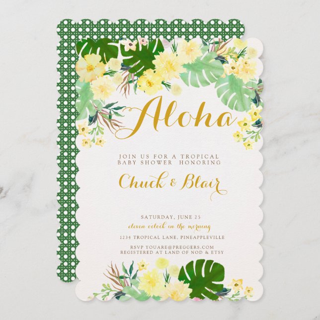 Tropical Baby Shower Invitation (Front/Back)