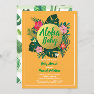 Tropical baby shower invitation gender neutral