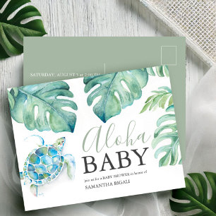 Tropical Baby Shower Invitations Aloha Postcard