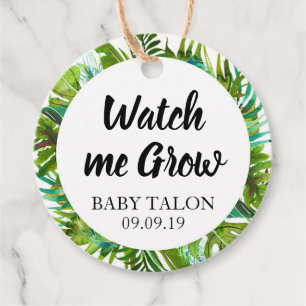 Tropical Baby Shower Watch Me Grow Plant Favor Tag