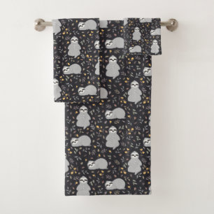 Tropical Baby Sloth Pattern Bath Towel Set