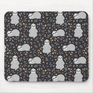 Tropical Baby Sloth Pattern Mouse Pad