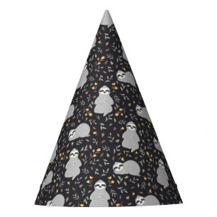 Tropical Baby Sloth Pattern Party Hat