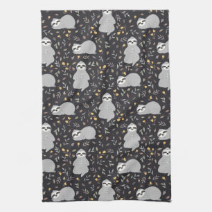 Tropical Baby Sloth Pattern Tea Towel