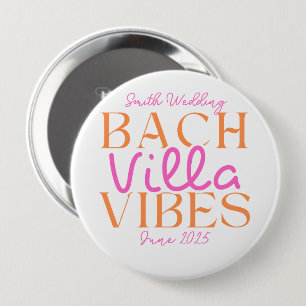 Tropical Bach Villa Vibes Bachelorette 10 Cm Round Badge