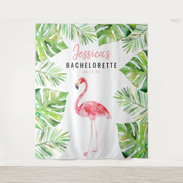 Tropical Bachelorette Backdrop Photo Prop Tapestry (Front)