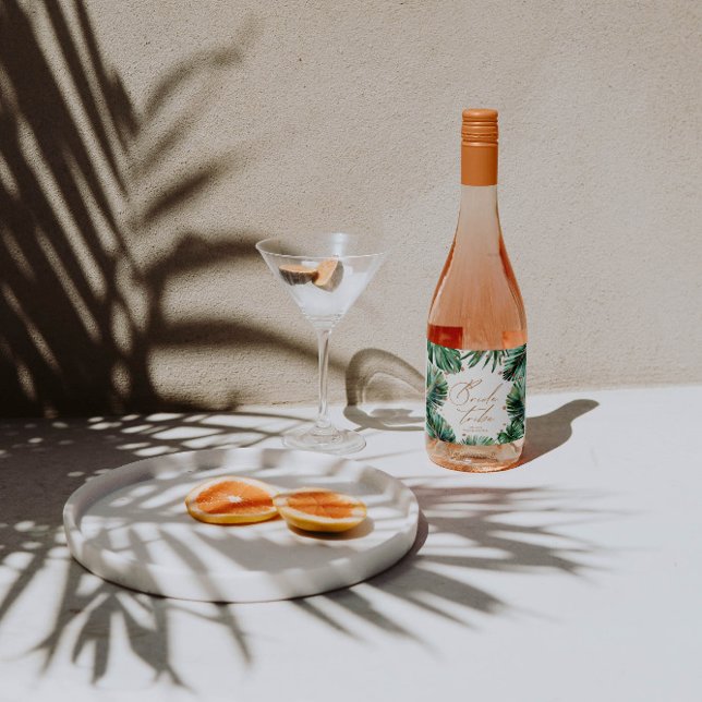 Tropical Bachelorette Bride Tribe Sparkling Wine Label (Creator Uploaded)