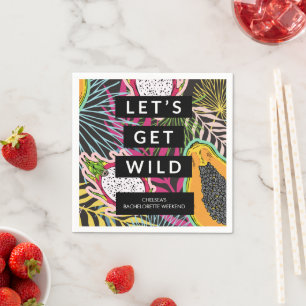 Tropical Bachelorette Party Let's Get Wild Napkin