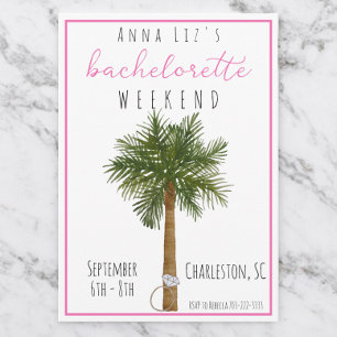 Tropical Bachelorette Party Weekend Itinerary Ring Invitation