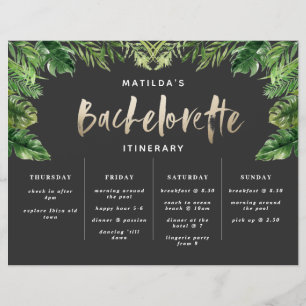 tropical Bachelorette weekend itinerary