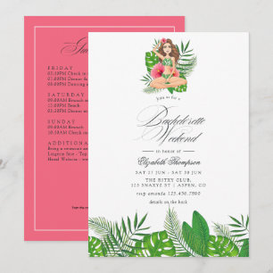 Tropical Bachelorette Weekend Itinerary & QR Code Invitation