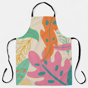 Tropical background with jungle plants. Palm leave Apron