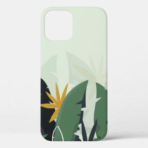 Tropical background with jungle plants. Palm leave iPhone 12 Case