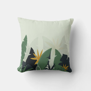 Tropical background with jungle plants. Palm leave Cushion