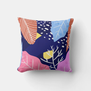 Tropical background with jungle plants. Palm leave Cushion