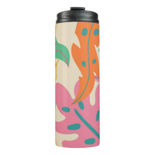 Tropical background with jungle plants. Palm leave Thermal Tumbler