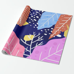 Tropical background with jungle plants. Palm leave Wrapping Paper