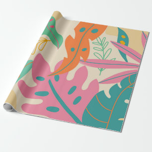 Tropical background with jungle plants. Palm leave Wrapping Paper