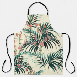 Tropical background with jungle plants. Seamless t Apron