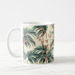 Tropical background with jungle plants. Seamless t Coffee Mug