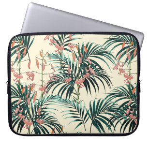 Tropical background with jungle plants. Seamless t Laptop Sleeve