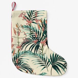 Tropical background with jungle plants. Seamless t Small Christmas Stocking