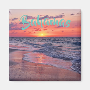 Tropical Bahamas Sunset Paradise Beach Magnet