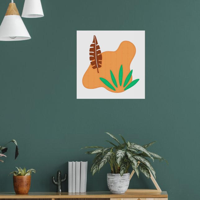 Tropical Balance – Abstract Botanical Leaf Art  Poster (Living Room 1)