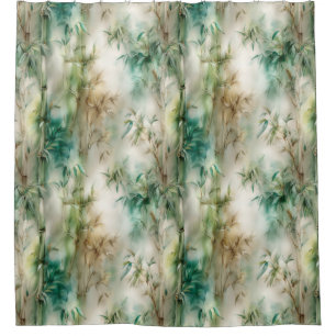 Tropical Bamboo Oasis Shower Curtain