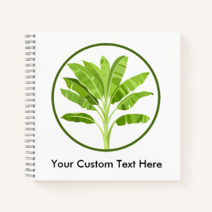Tropical Banana Leaf Botanical Circle Notebook