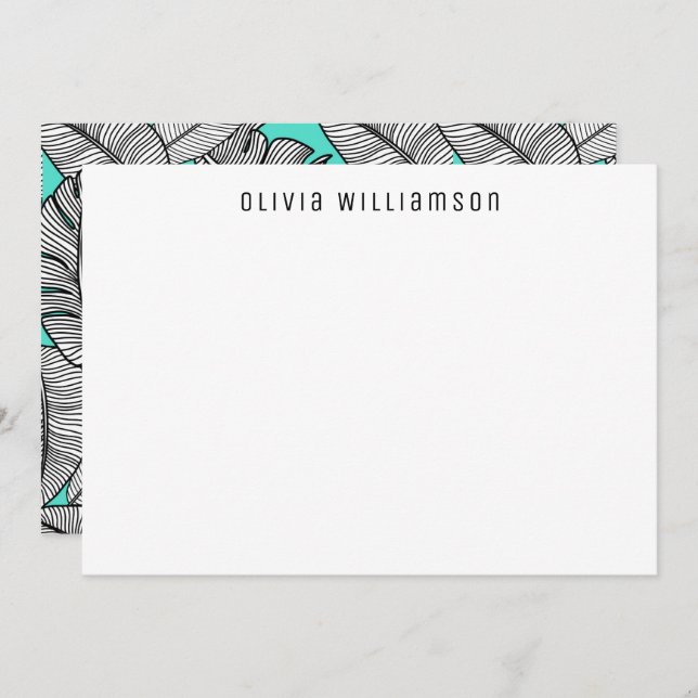 Tropical Banana Leaf Monstera Plant Card (Front/Back)