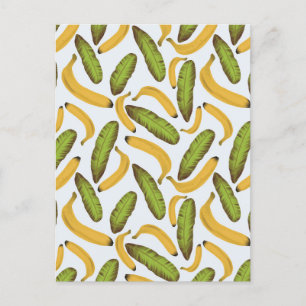 Tropical Banana Leaf Pattern Postcard