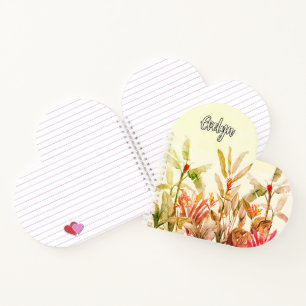 Tropical Banana Leaves, Custom Name Boho Notebook