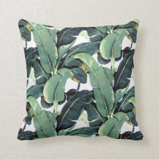 Tropical Banana Leaves Palm Throw Pillow