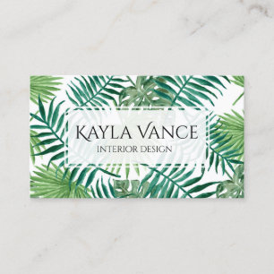Tropical Banana Palm Leaf Botanical Business Card