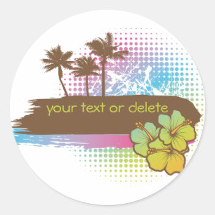 Tropical banner classic round sticker
