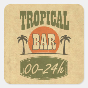 Tropical Bar Square Sticker