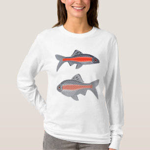 Tropical Barb Fish Red and Grey Exotic Aquatic T-Shirt