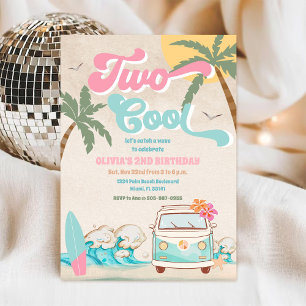 Tropical Beach 2nd Birthday Invitation