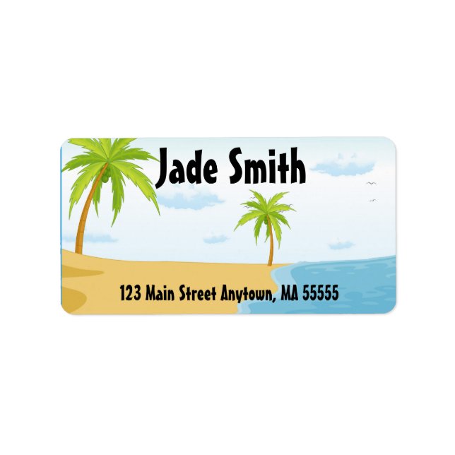 Tropical Beach Address Labels (Front)