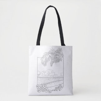 Tropical Beach Adult Colouring Full Tote Bag
