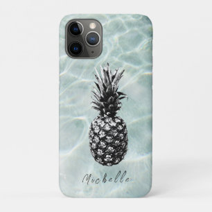 Tropical Beach and Sandy Pineapple   Custom iPhone 11 Pro Case