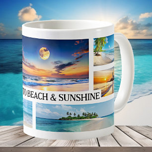 Tropical Beach and Sunshine Photo Collage Coffee Mug