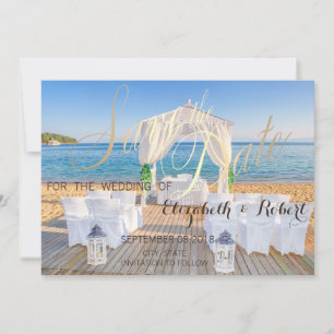 Tropical Beach Arbor Wedding Save The Date