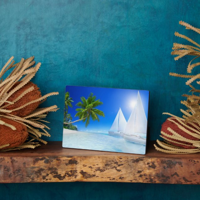 Tropical Beach Art Decor Plaque (Side)
