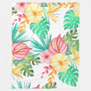 Tropical Beach Artwork Fleece Blanket